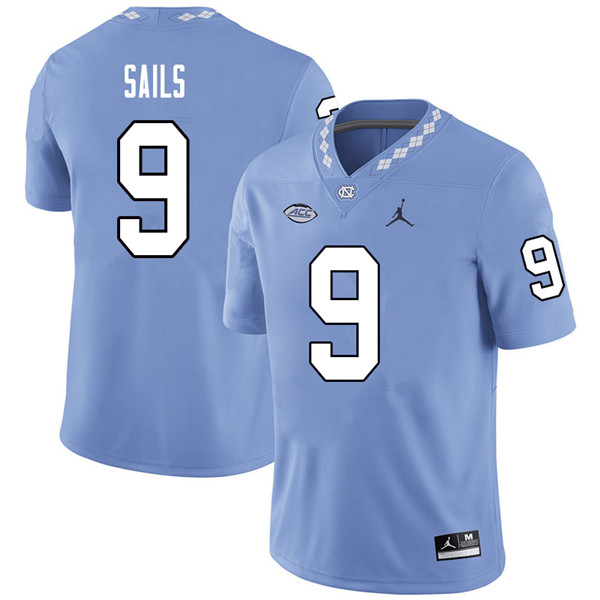 Jordan Brand Men #9 K.J. Sails North Carolina Tar Heels College Football Jerseys Sale-Carolina Blue